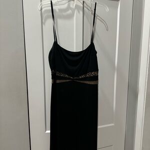 Bcbg Black with Nude Lace Spaghetti Strap Dress